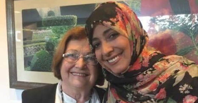 Tawakkol Kerman meets her Irish colleague Mairead Corrigan